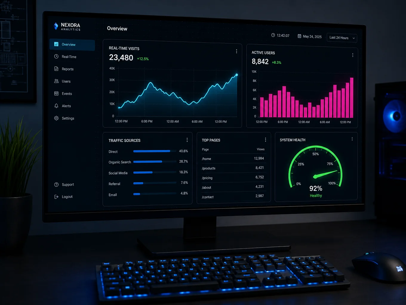 Performance metrics dashboard for high-speed websites